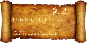 Hidvégi Lili névjegykártya