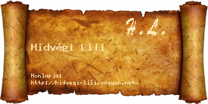 Hidvégi Lili névjegykártya